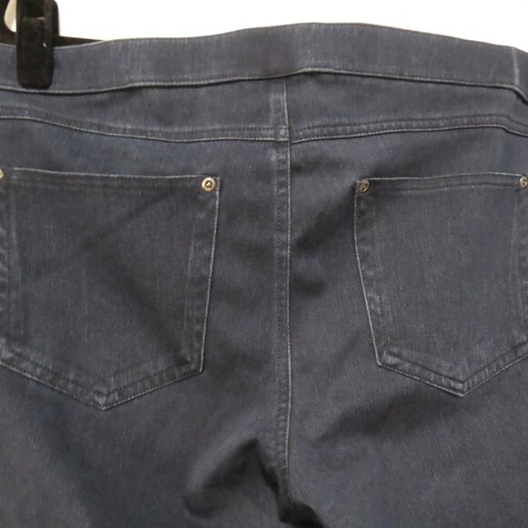 HUE | XL - extra large | Dark Blue Sleek Form-Fitting Slip-On Pants - Picture 11 of 16